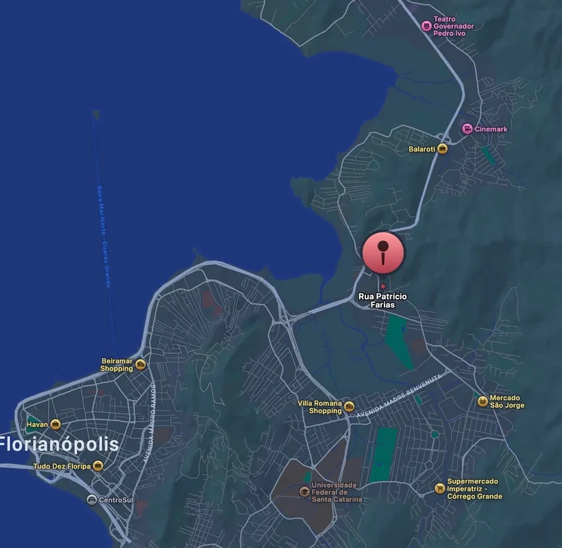 Mapa da localização do Serenata Home em Florianópolis